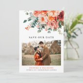 Verona Sunset Bright Orange Modernes Foto QR Save The Date (Stehend Vorderseite)