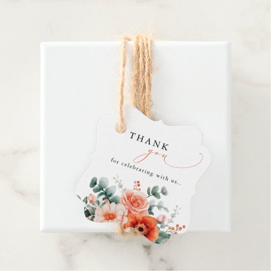 Verona Sunset Bright Orange Weddin Vielen Dank Geschenkanhänger (Beispiel)