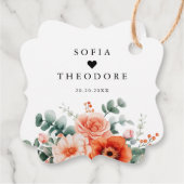 Verona Sunset Bright Orange Weddin Vielen Dank Geschenkanhänger (Rückseite)