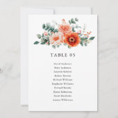 Verona Sunset Bright Wedding Chart Card Karte (Rückseite)