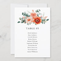Verona Sunset Bright Wedding Chart Card Karte