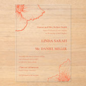 Verona Sunset Clematis Zeichne feierliche Hochzeit Acryleinladungen (Vorderseite)