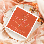 Verona Sunset Elegante Kalligrafie Moderne Hochzei Serviette