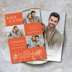 Verona Sunset Elegantes Vier-Foto Hochzeit Save The Date