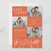 Verona Sunset Elegantes Vier-Foto Hochzeit Save The Date (Vorderseite)