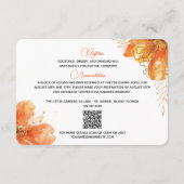 Verona Sunset Floral Gold QR Code Hochzeitsdetails Begleitkarte (Rückseite)