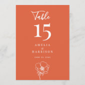 Verona Sunset Floral Wedding 12x18 Tischnummer (Rückseite)