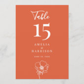 Verona Sunset Floral Wedding 12x18 Tischnummer (Vorderseite)