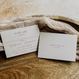 VERONA Sunset Mauve Meal Choice Hochzeit RSVP Karte