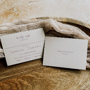 VERONA Sunset Mauve Meal Choice Hochzeit RSVP Karte