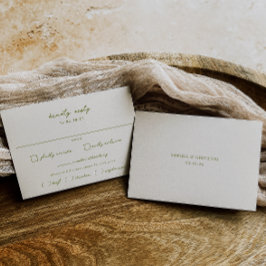 VERONA Sunset Moss Meal Choice Hochzeit RSVP Karte