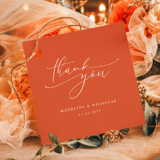 Verona Sunset Orange Calligraphy Wedding Vielen Da Geschenkanhänger