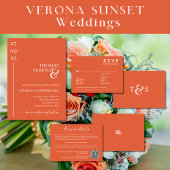 Verona Sunset Orange Moderne Minimalistische Hochz Einladung