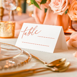 Verona Sunset Orange Simple Calligraphy Wedding Platzkarte