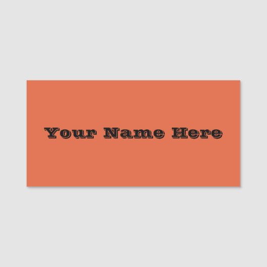 Verona Sunset Orange Solid Color Namensschild (Vorderseite)