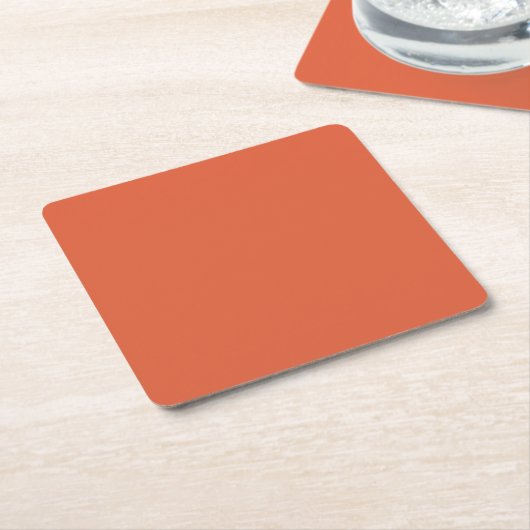 Verona Sunset Orange Solid Color Rechteckiger Pappuntersetzer (angewinkelt)