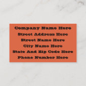 Verona Sunset Orange Solid Color Visitenkarte (Rückseite)