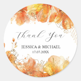 Verona Sunset Watercolor Florals Vielen Dank für I Runder Aufkleber
