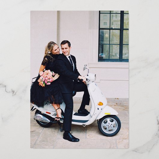 Verona Sunset Wedding Save the Date Folieneinladung (Rückseite)