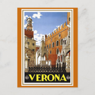 "Verona" Vintage-Italienisches Reiseposter Postkarte