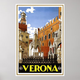 "Verona" Vintages italienisches Reiseplakat Poster