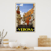 "Verona" Vintages italienisches Reiseplakat Poster (Küche)