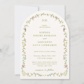 VERONA Wildblume Arch Frame Wedding Einladung (Vorderseite)