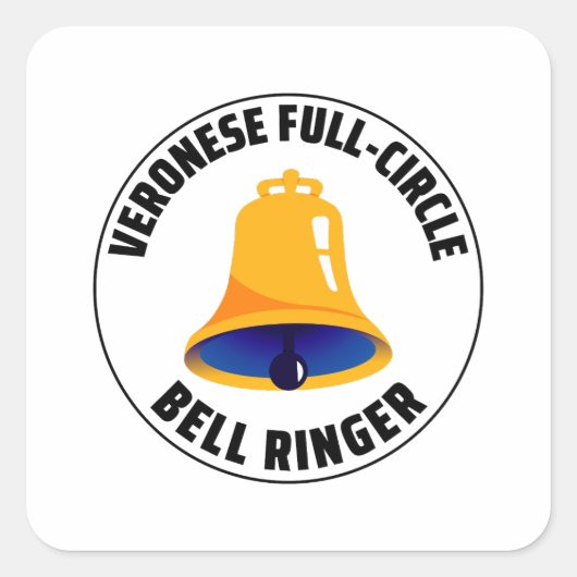 Veronese Full Circle Bell Ringer Quadratischer Aufkleber (Vorderseite)