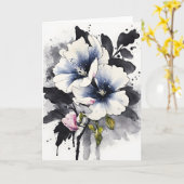 Veronica - Aquarellblumen Karte (Gelbe Blume)