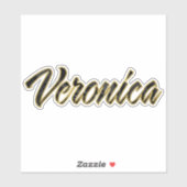 Veronica black gold Lettering Aufkleber Sticker (Blatt)