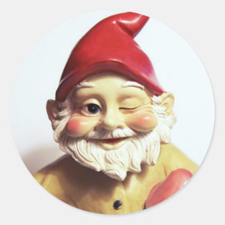 Veronica das Gnome Runder Aufkleber