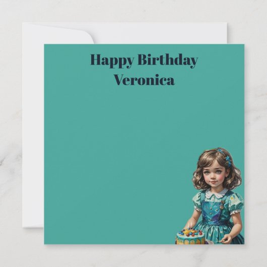 VERONICA ~ Geburtstagskarte ~ Türkis (Rückseite)