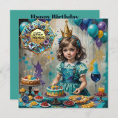 VERONICA ~ Geburtstagskarte ~ Türkis (Vorne/Hinten)