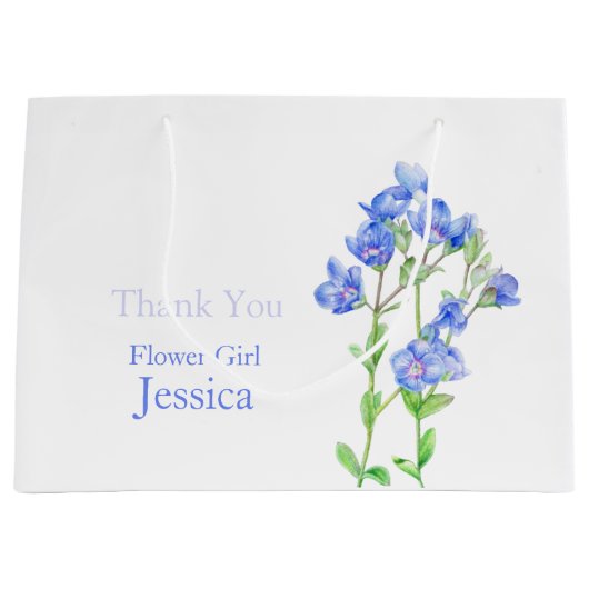 Veronica Hochzeit blaue Blume Mädchen Gefallen Ges Große Geschenktüte (Vorderseite)