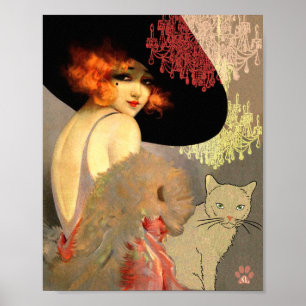 Veronica Katze und Kronleuchter Poster oder Druck