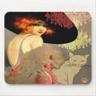 Veronica-Katze und Leuchter Mousepad