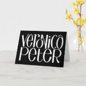 Veronica & Peter white Card Karte (Gelbe Blume)