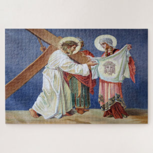 Veronica wischt das Gesicht von Jesus Puzzle