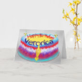 Veronicas Geburtstagskuchen Karte (Gelbe Blume)