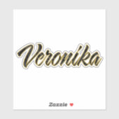 Veronika black gold Lettering Aufkleber Sticker (Blatt)