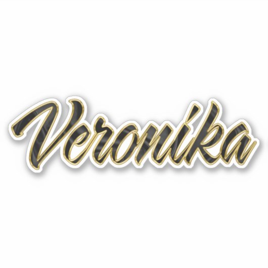 Veronika black gold Lettering Aufkleber Sticker (Vorderseite)