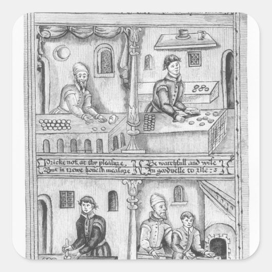 Verordnung der Bäcker von York, 1595-96 Quadratischer Aufkleber (Vorderseite)