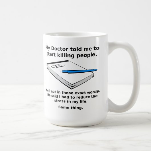 Verordnung, zum der lustigen Tasse zu töten (Rechts)