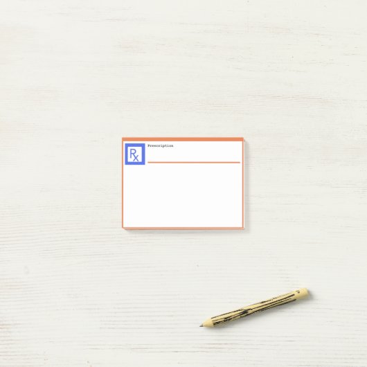 Verordnungs-Imitat RX Post-it Klebezettel (Auf Schreibtisch)