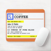 Verordnungs-Kaffee-personalisierter Name Mousepad (Mit Mouse)