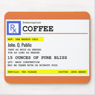 Verordnungs-Kaffee-personalisierter Name Mousepad