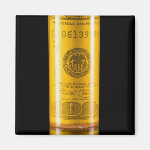 Verordnungsflasche mit hundert Dollarschein Magnet