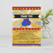 Verpacken-Babyparty danken Ihnen, Anmerkungs-Gold Dankeskarte (Stehend Vorderseite)