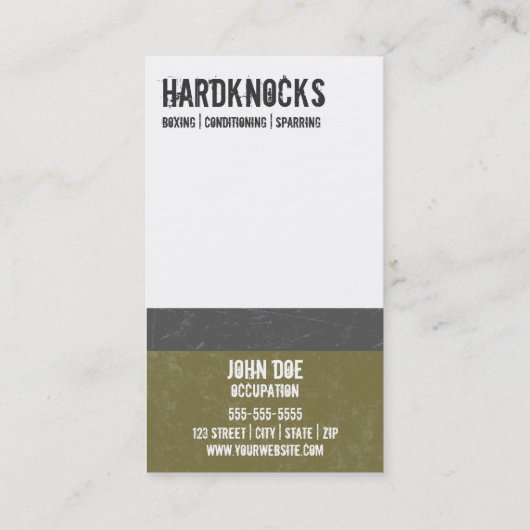 Verpacken-Turnhallen-Visitenkarte Visitenkarte (Rückseite)