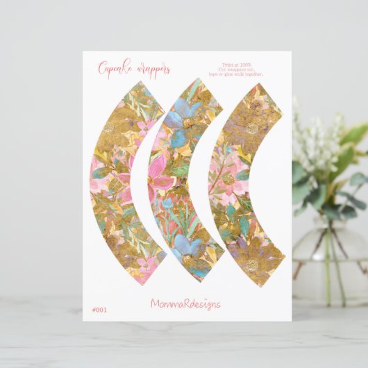 Verpacker für Cupcake, Floral cupcake (Stehend Vorderseite)